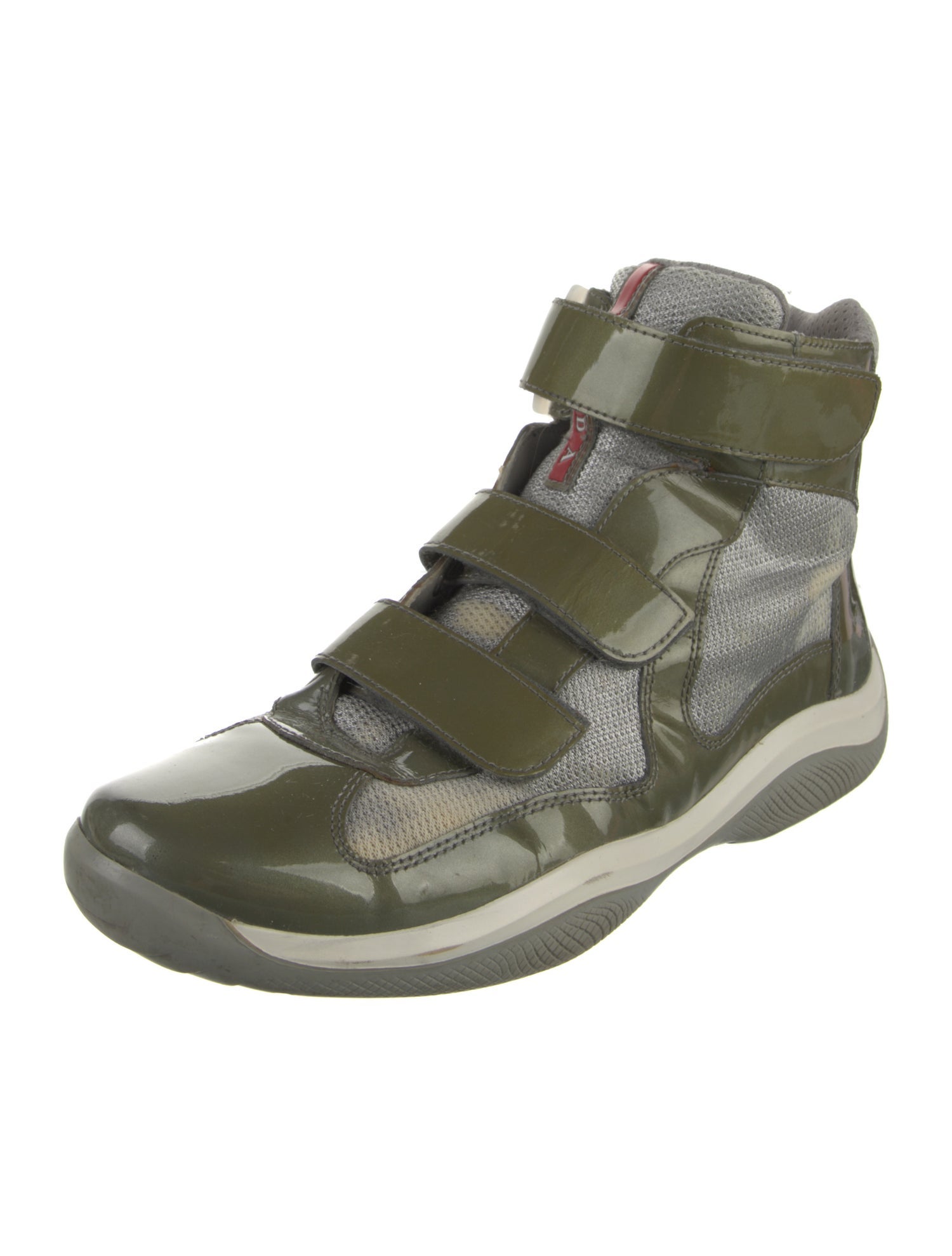Prada Sport America's Cup Crocodile-Trimmed Sneakers - Blue