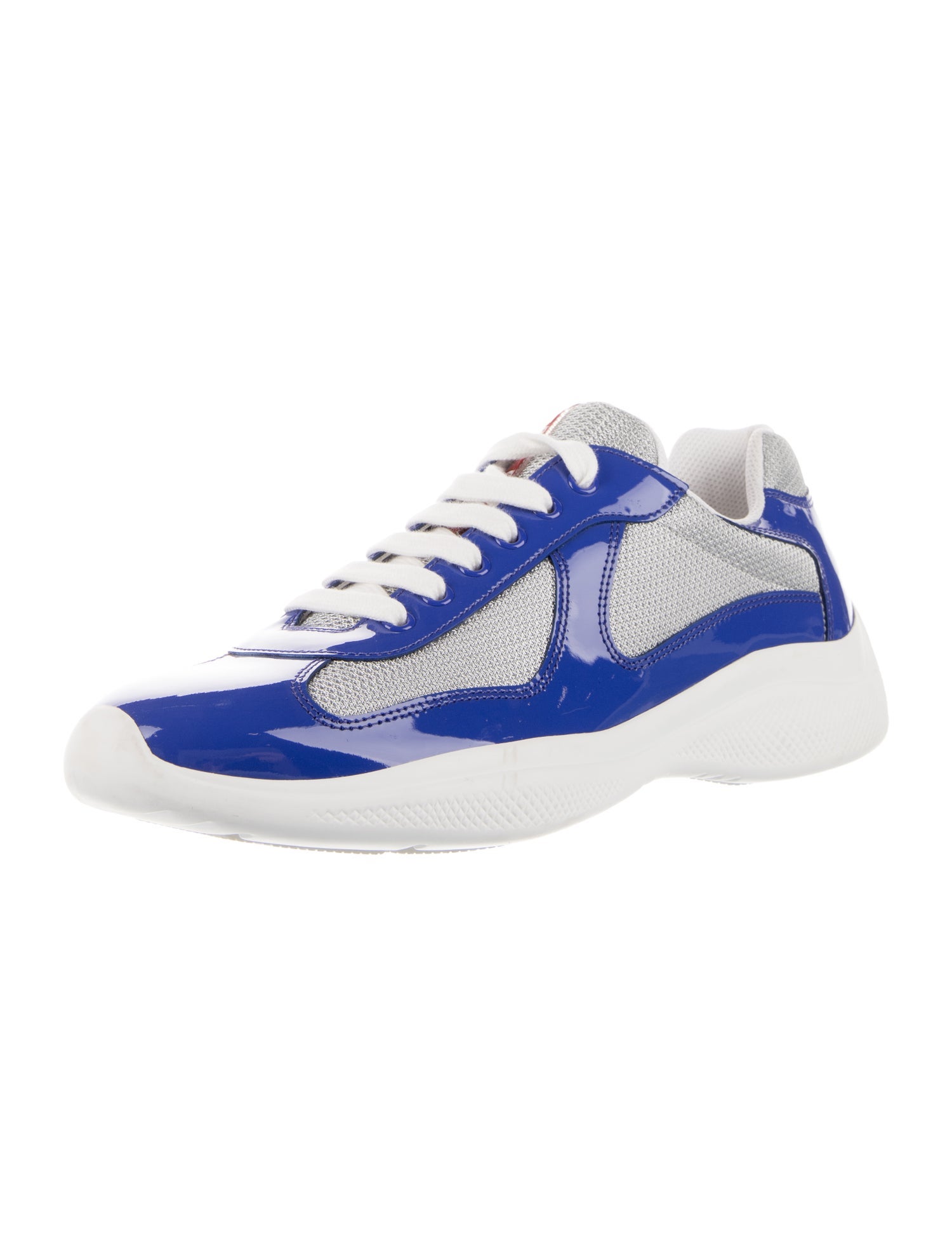Prada Sport Leather Colorblock Pattern Sneakers