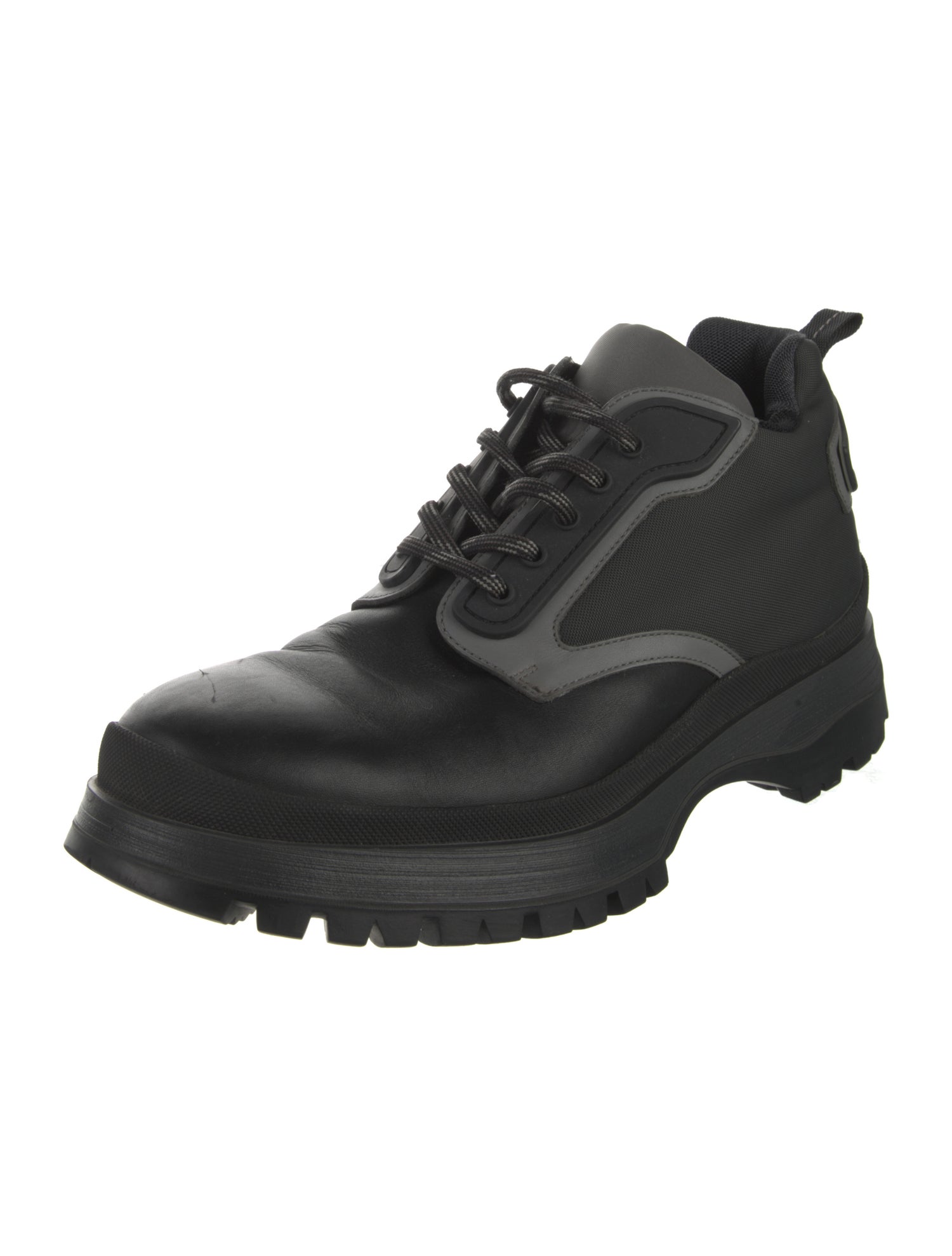 Prada Sport Leather Lace-Up Boots