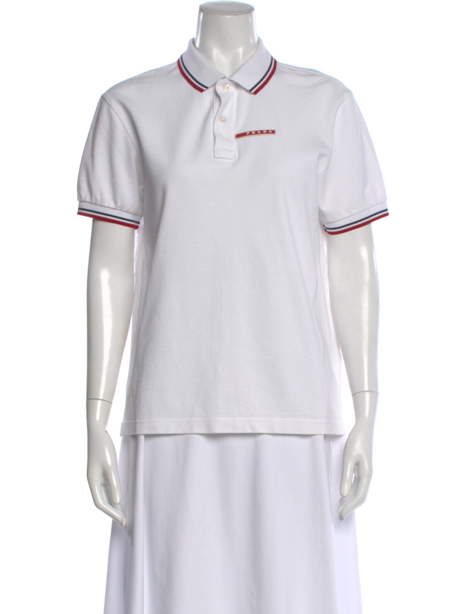 Prada 2017 Colorblock Pattern Polo Shirt