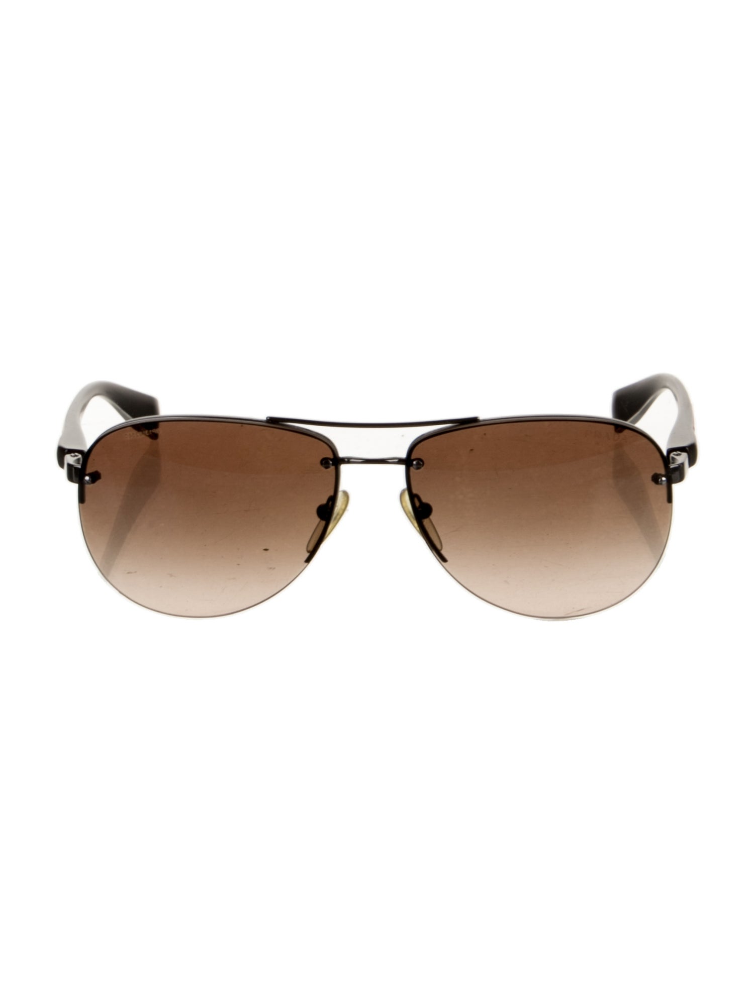 Prada Brown Gradient Aviator Sunglasses for Women Prada SPR66V-ZVN3D0 Aviator Gold Frame/Light Brown Gradient  main image 4