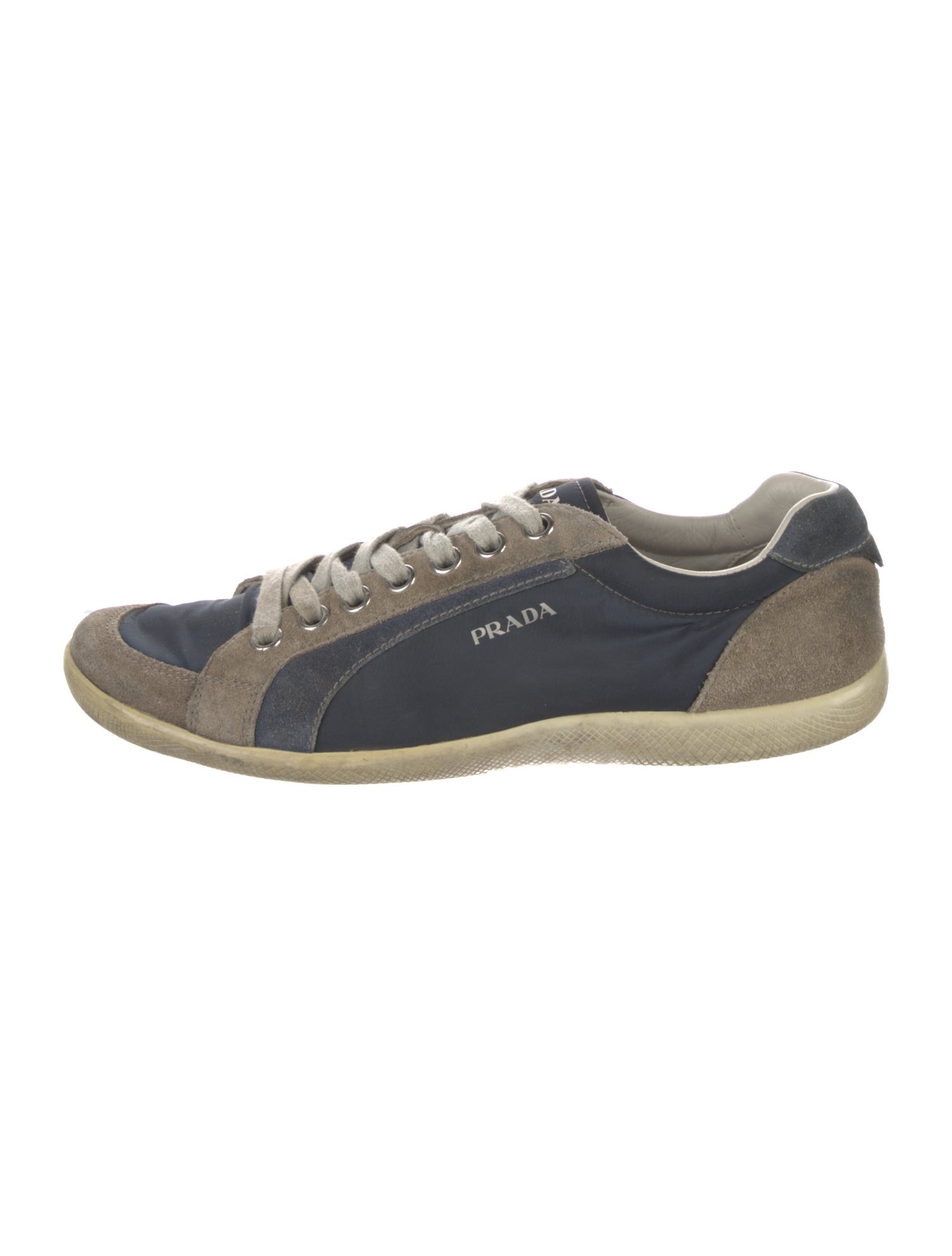 Prada Sport Suede Colorblock Pattern Sneakers