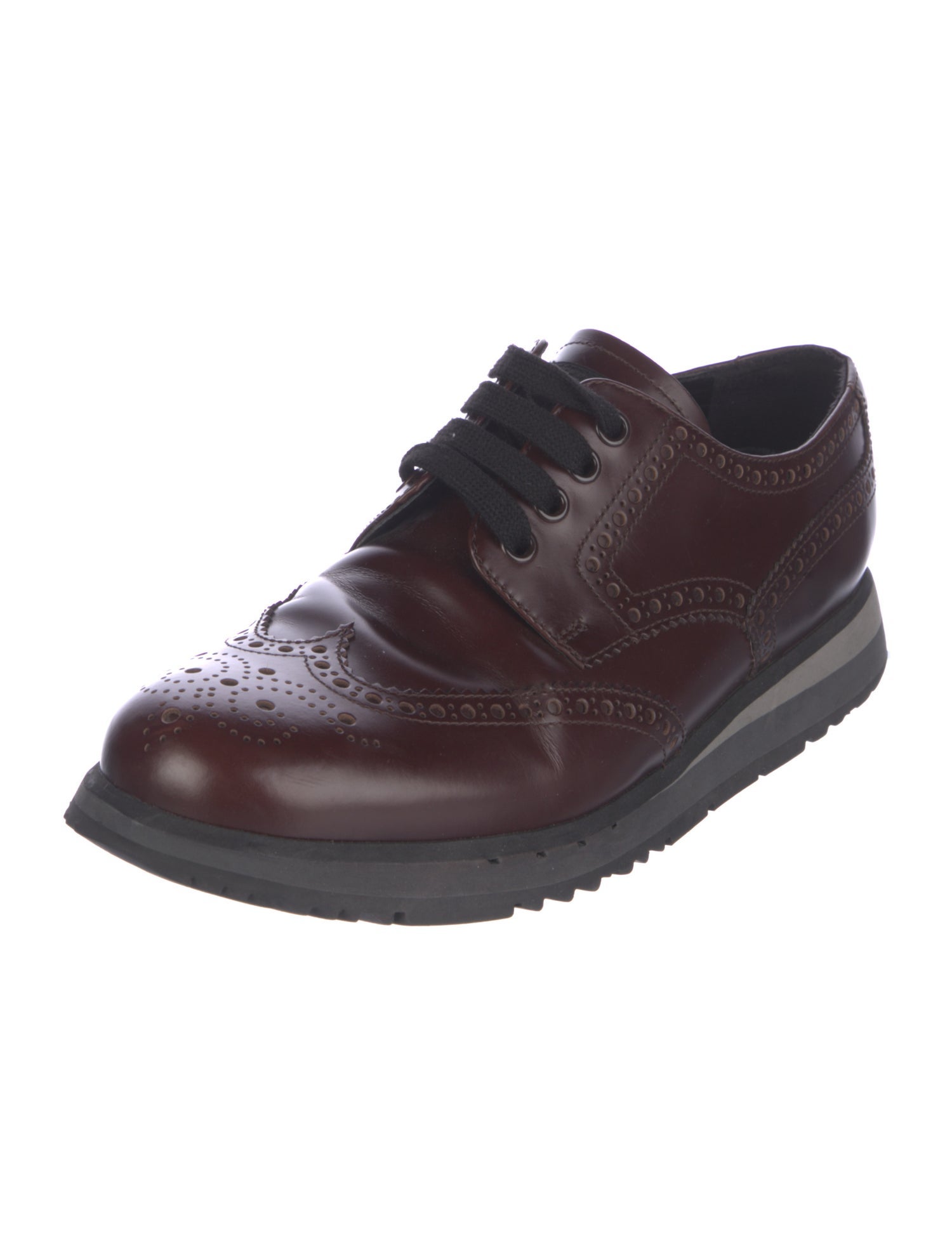 Prada Sport Leather Lasercut Accents Brogues