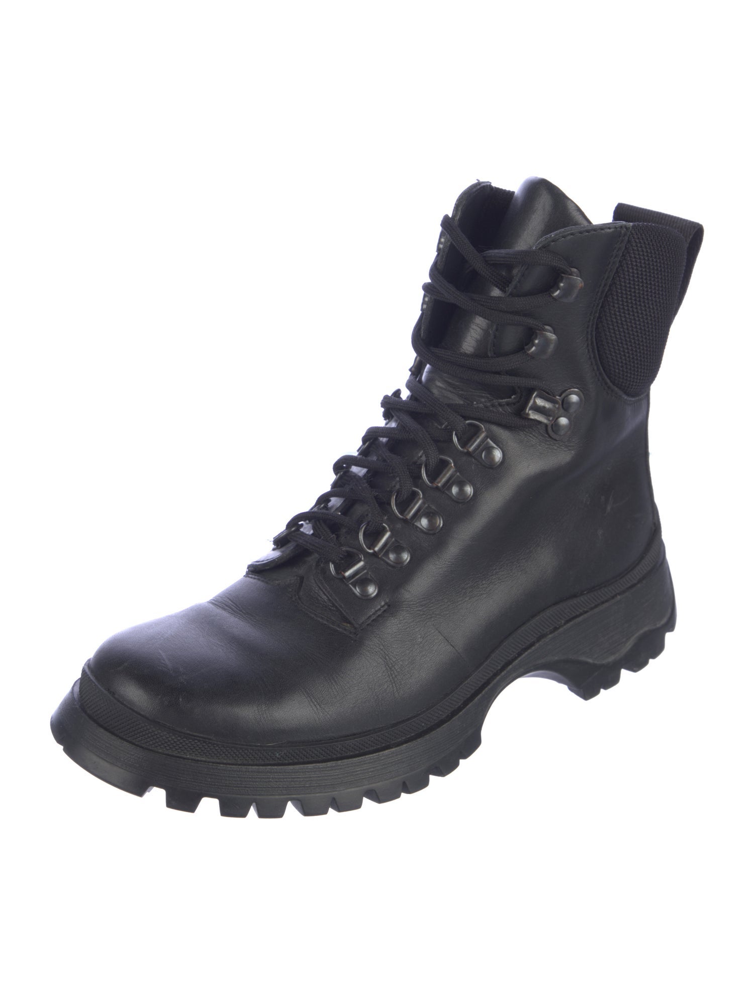 Prada Sport Leather Hiking Boots - Gem