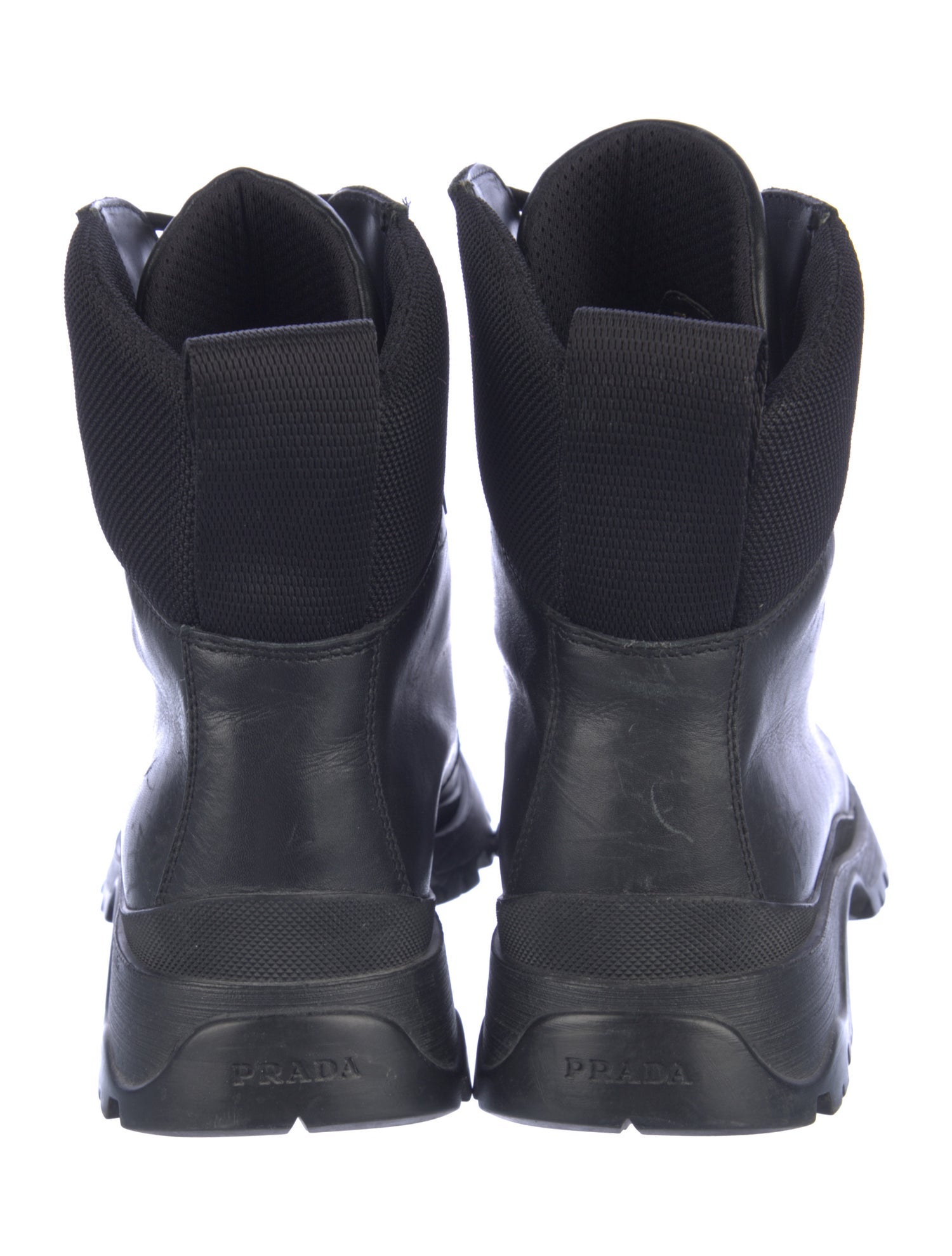 Prada Sport Leather Hiking Boots - Gem