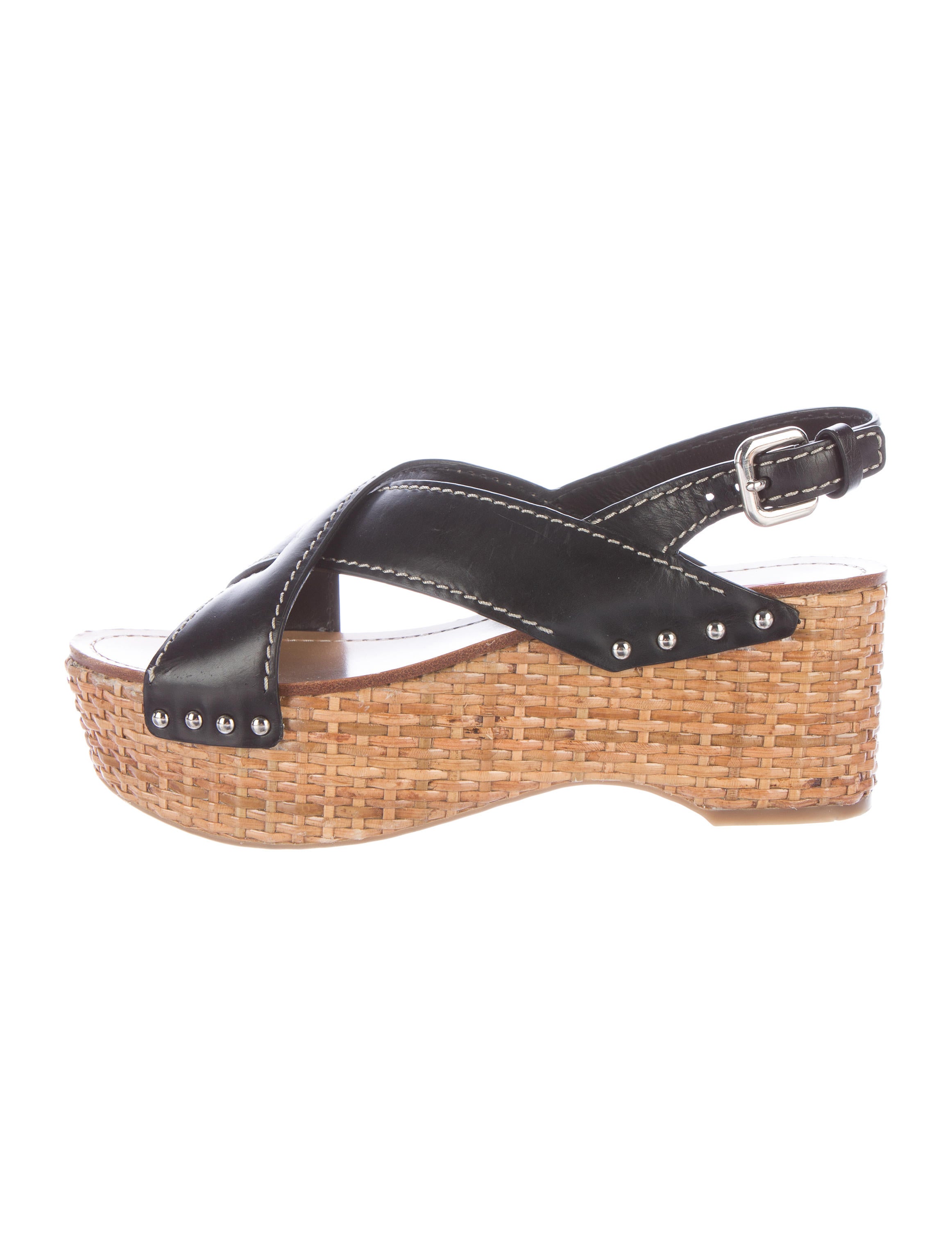 Prada Sport Wicker Platform Sandals Shoes WPR35830 The RealReal