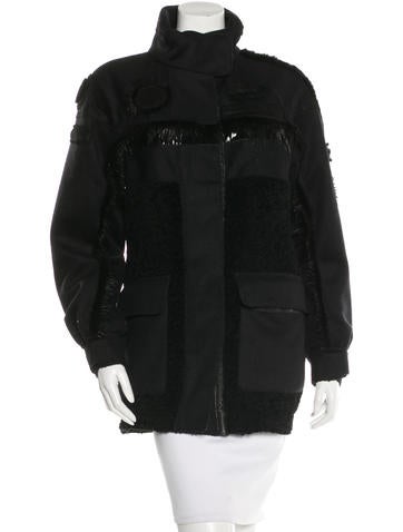 Prada Sport Fur-Trimmed Wool Coat