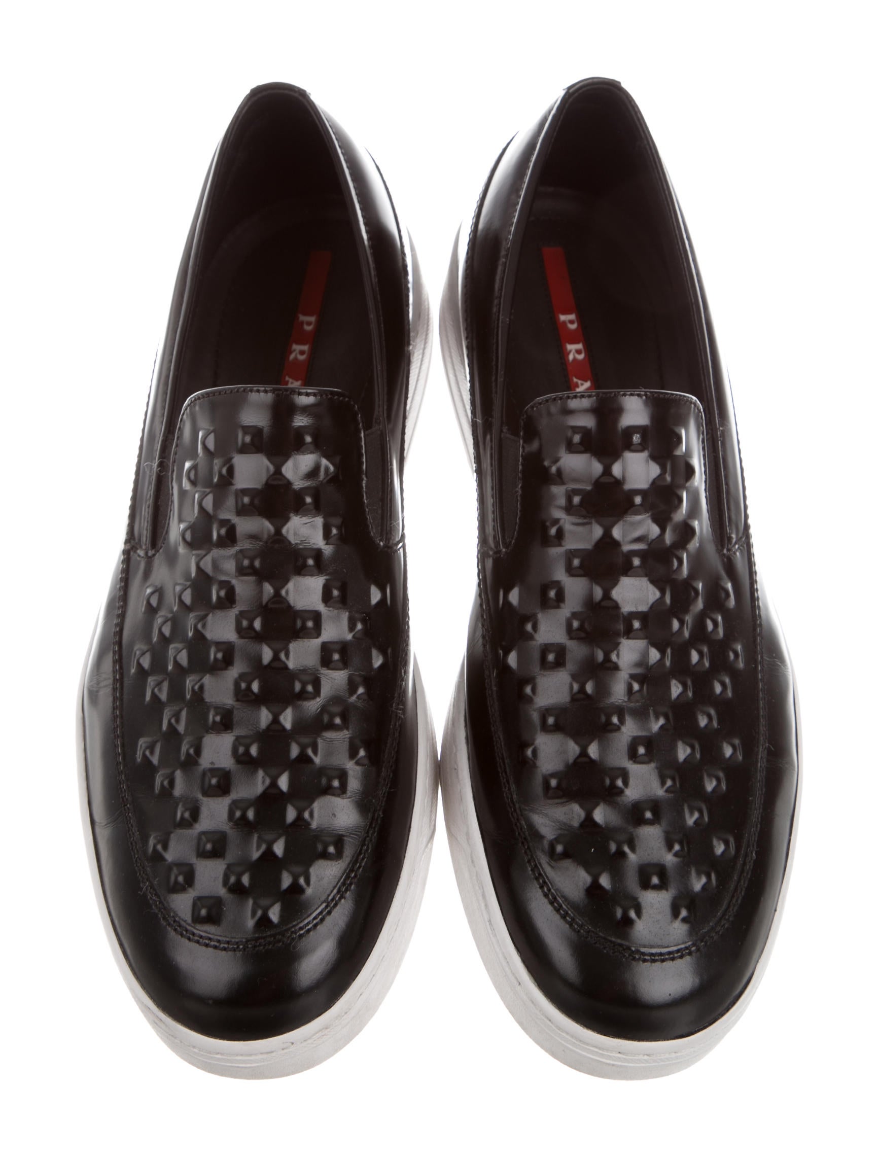 Prada Sport Studded Leather SlipOn Sneakers Shoes WPR42427 The