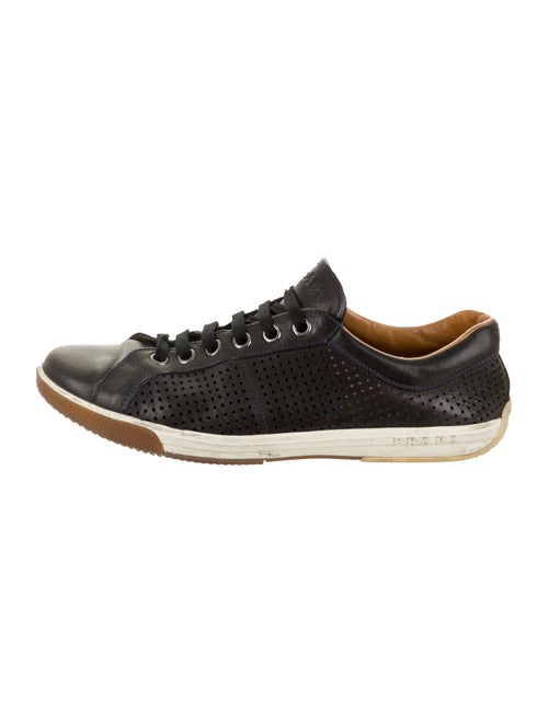 Prada Sport Perforated Leather Sneakers black