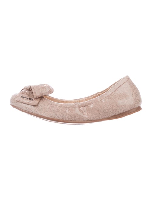 Prada Sport Embossed Bow Flats Beige