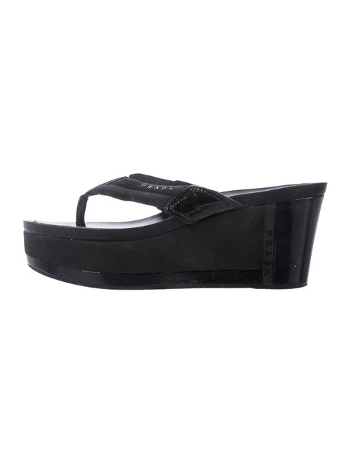 Prada Sport Platform Wedge Sandals Black