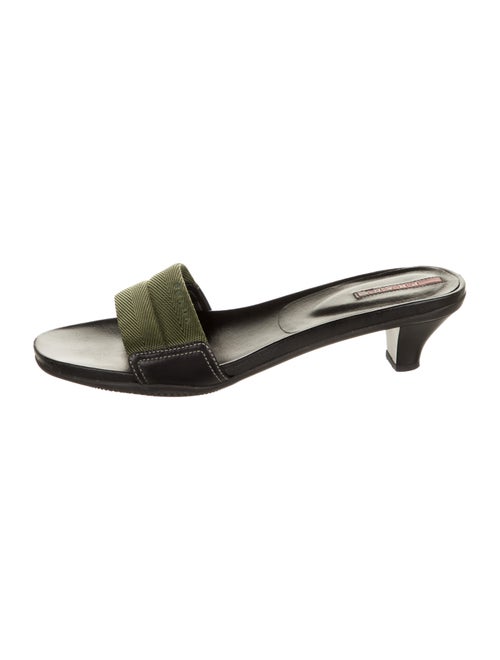Prada Sport Canvas Slide Sandals Olive
