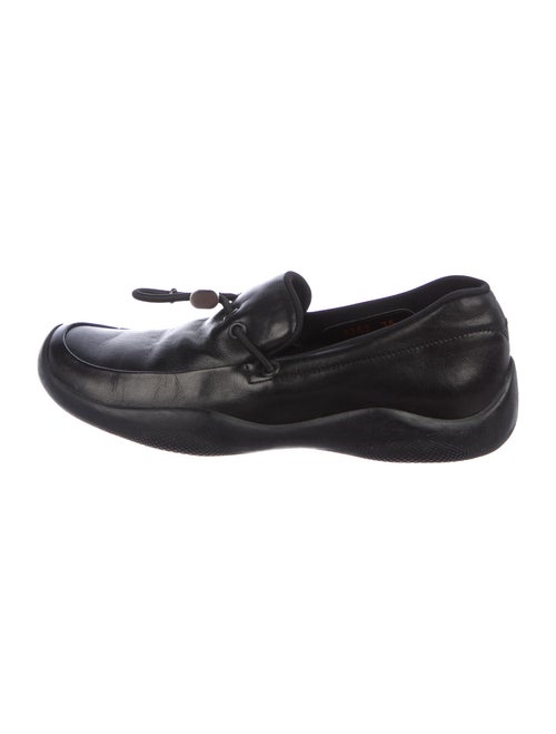 Prada Sport Leather Loafer Sneakers Black