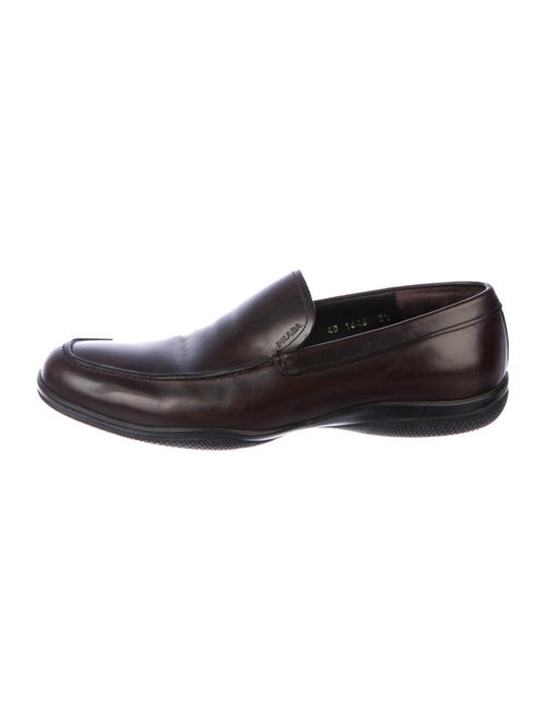 Prada Sport Leather Loafers Brown