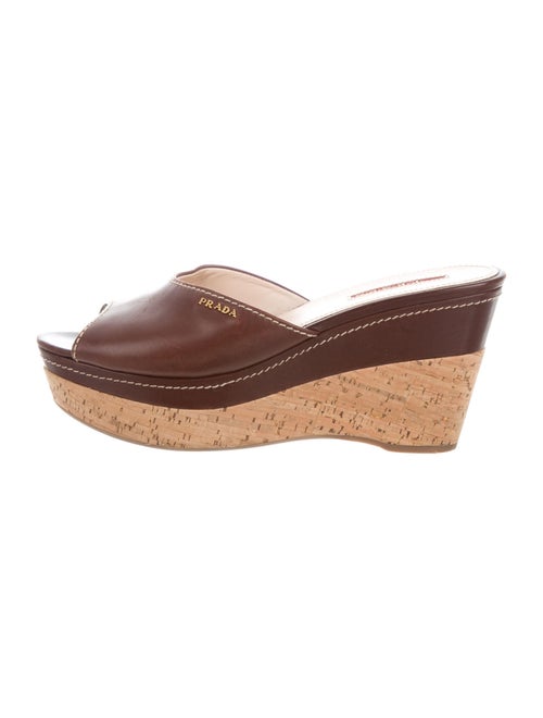 Prada Sport Leather Slides Brown