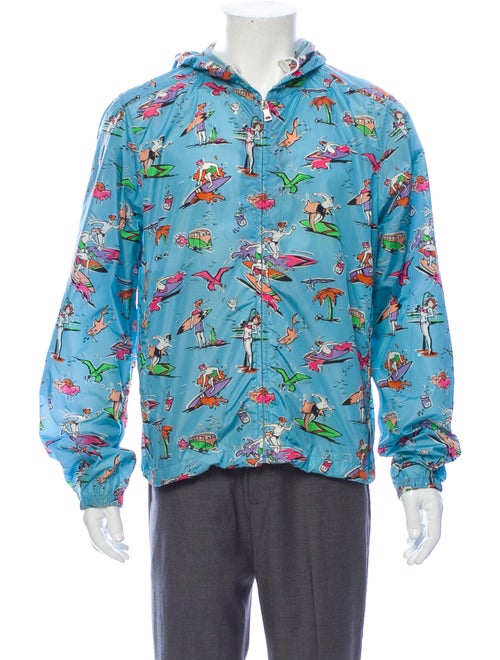 Prada Sport Printed Jacket Blue