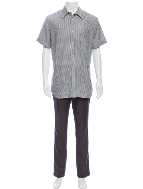 Prada Sport Striped Short Sleeve Shirt Black