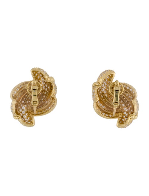 Kurt Wayne Vintage 18K 7.52ctw Diamond Swirl Clip-On Earrings