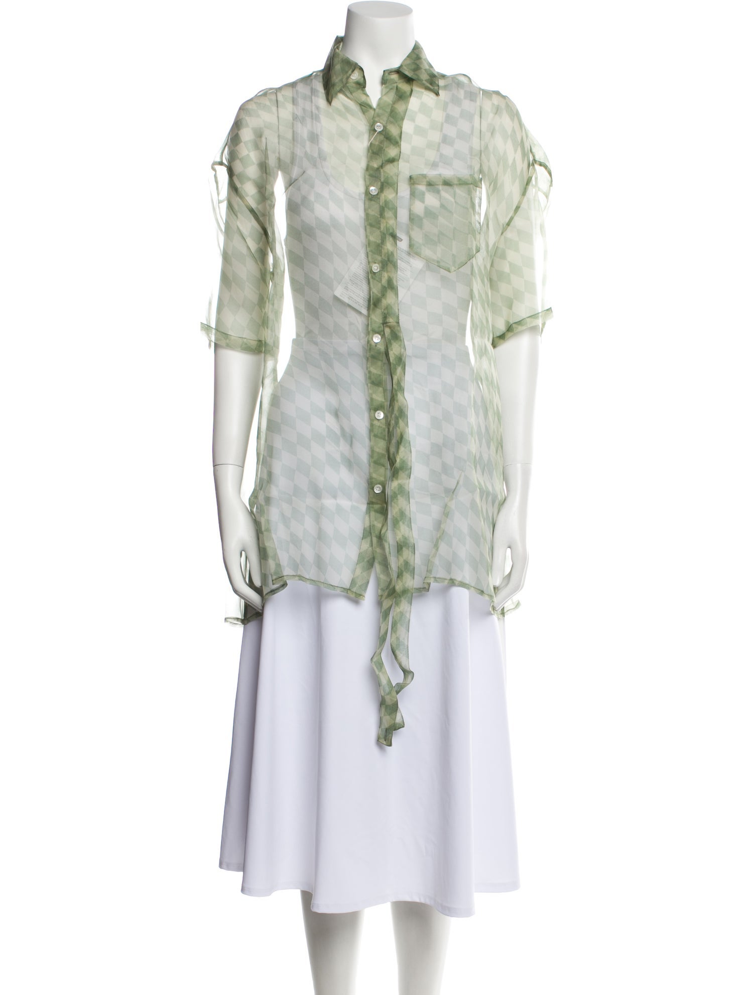 Private Policy Silk Plaid Print Tunic