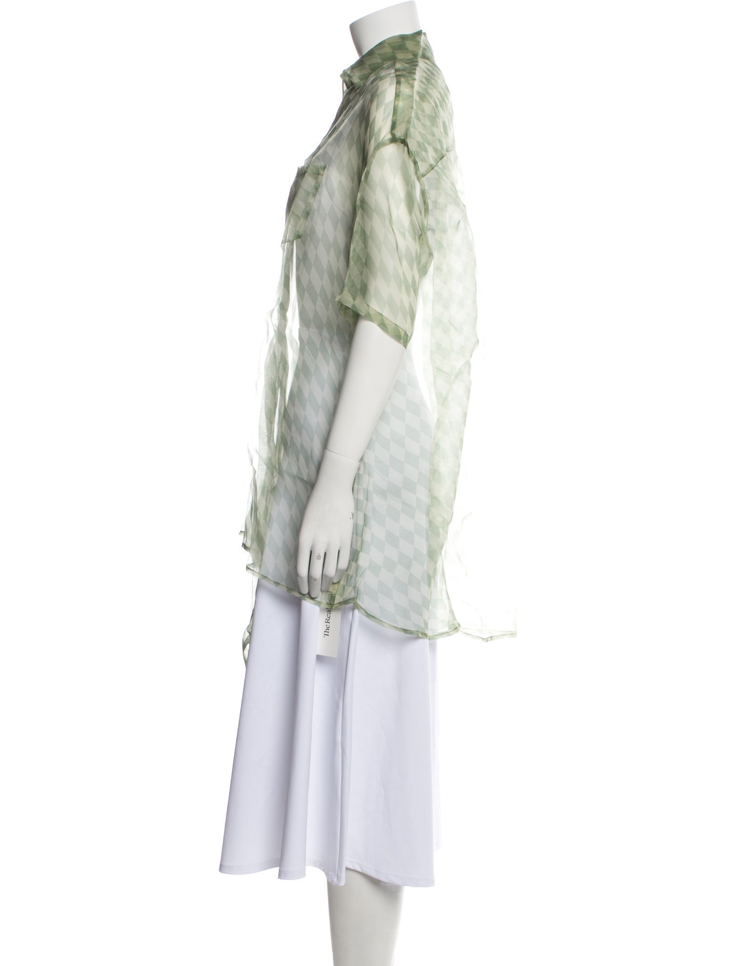 Private Policy Silk Plaid Print Tunic