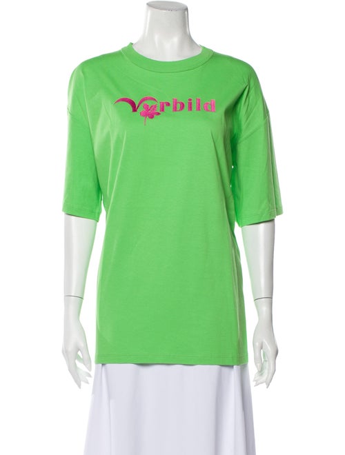 PRISCAVera Graphic Print Crew Neck T-Shirt Green