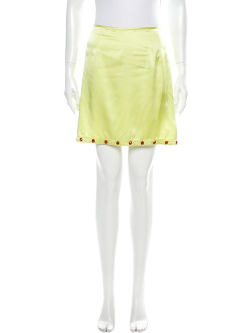 PRISCAVera Silk Mini Skirt Green