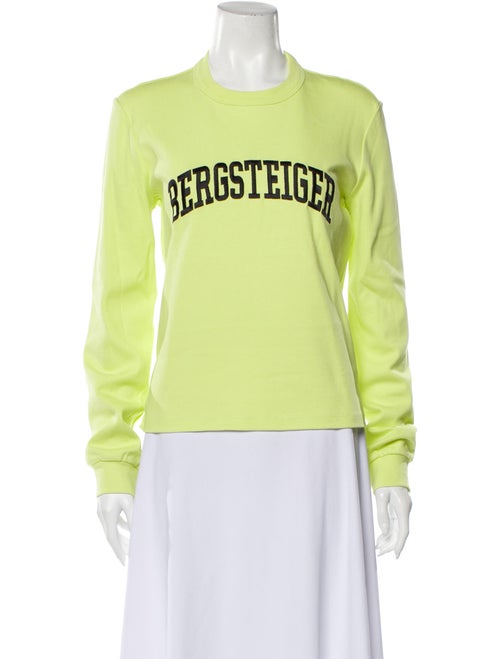 PRISCAVera Graphic Print Crew Neck Sweatshirt Gree
