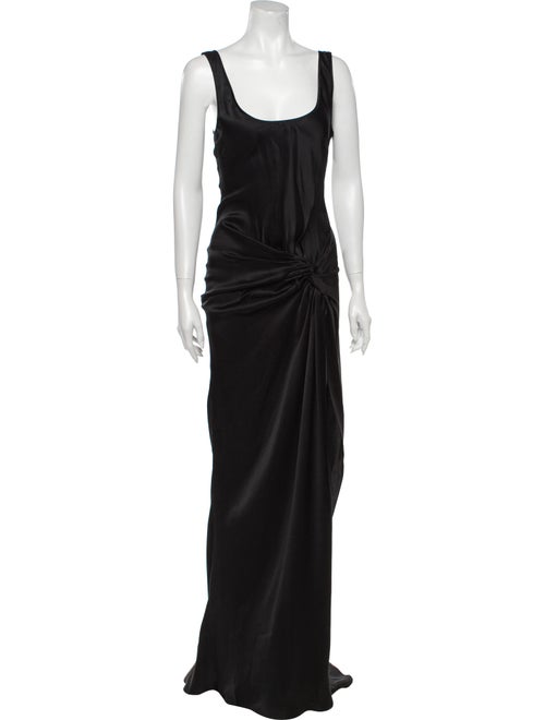 PRISCAVera Scoop Neck Long Dress Black