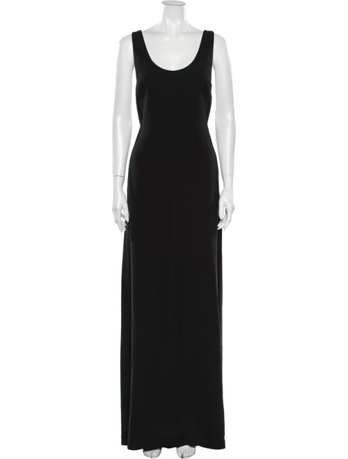 PRISCAVera Scoop Neck Long Dress Black