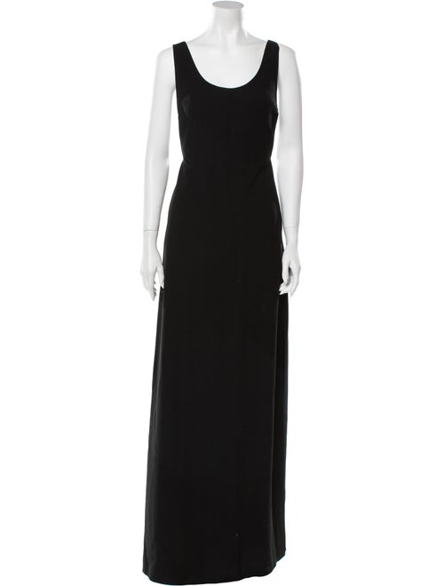 PRISCAVera Scoop Neck Long Dress Black
