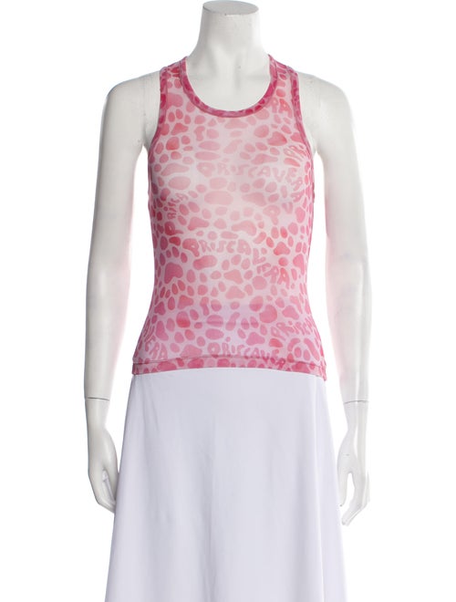 PRISCAVera Mesh Animal Print Top