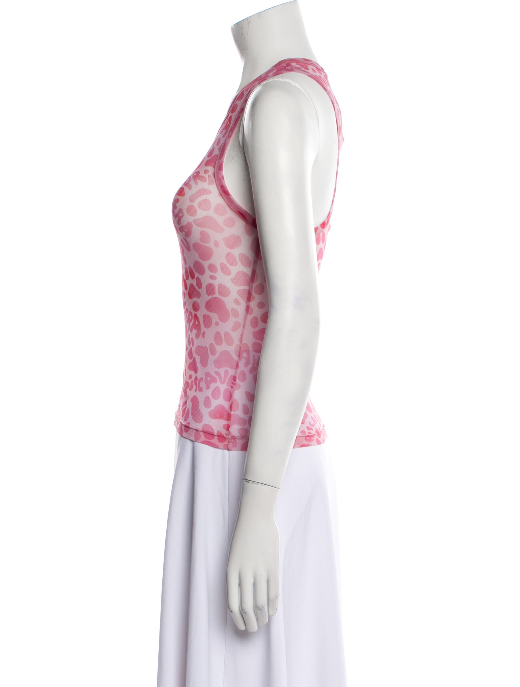 PRISCAVera Mesh Animal Print Top