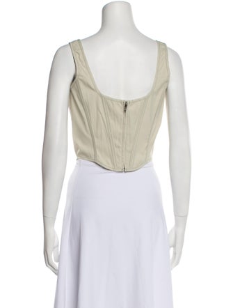 PRISCAVera Square Neckline Sleeveless Crop Top