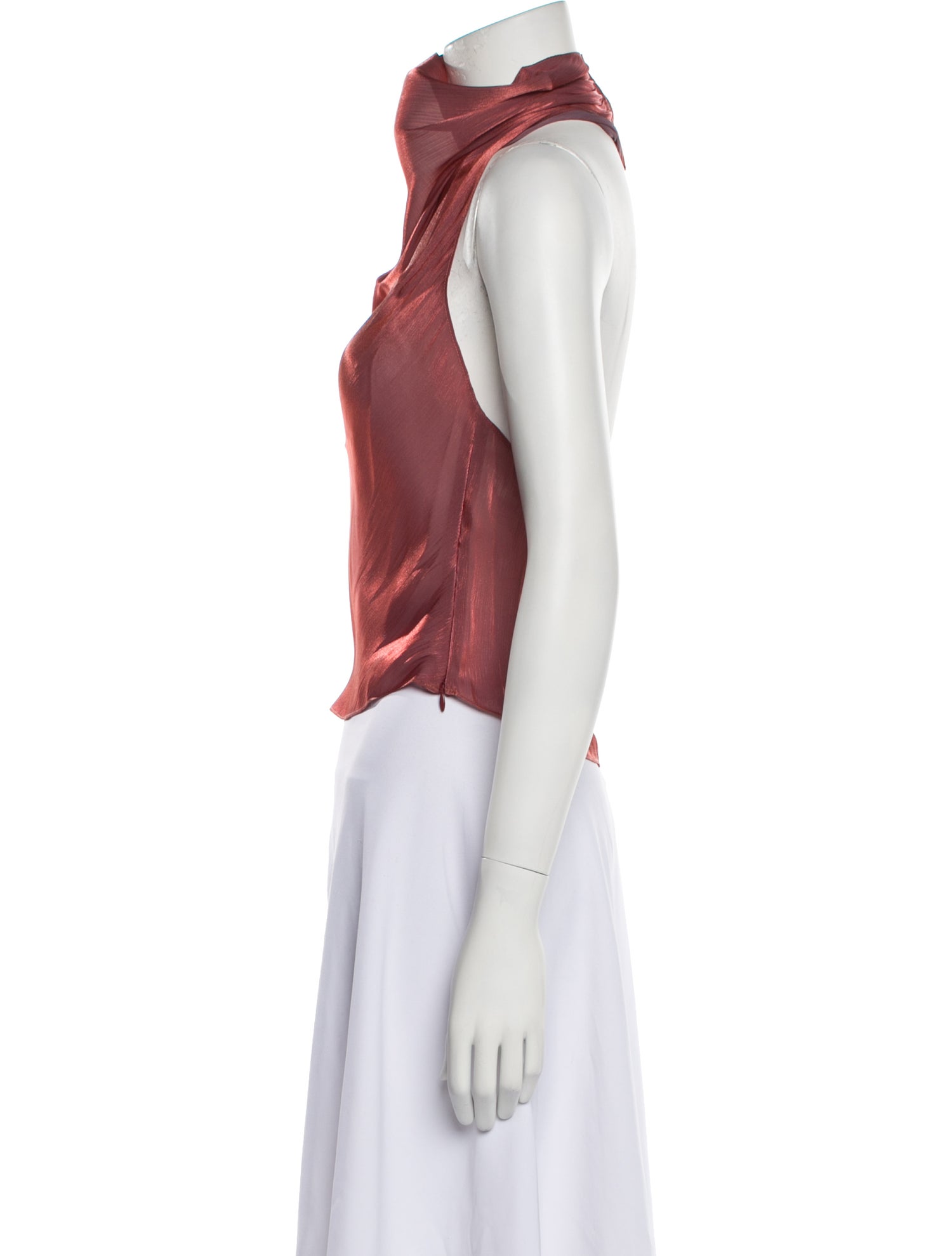 PRISCAVera Cowl Neck Sleeveless Crop Top