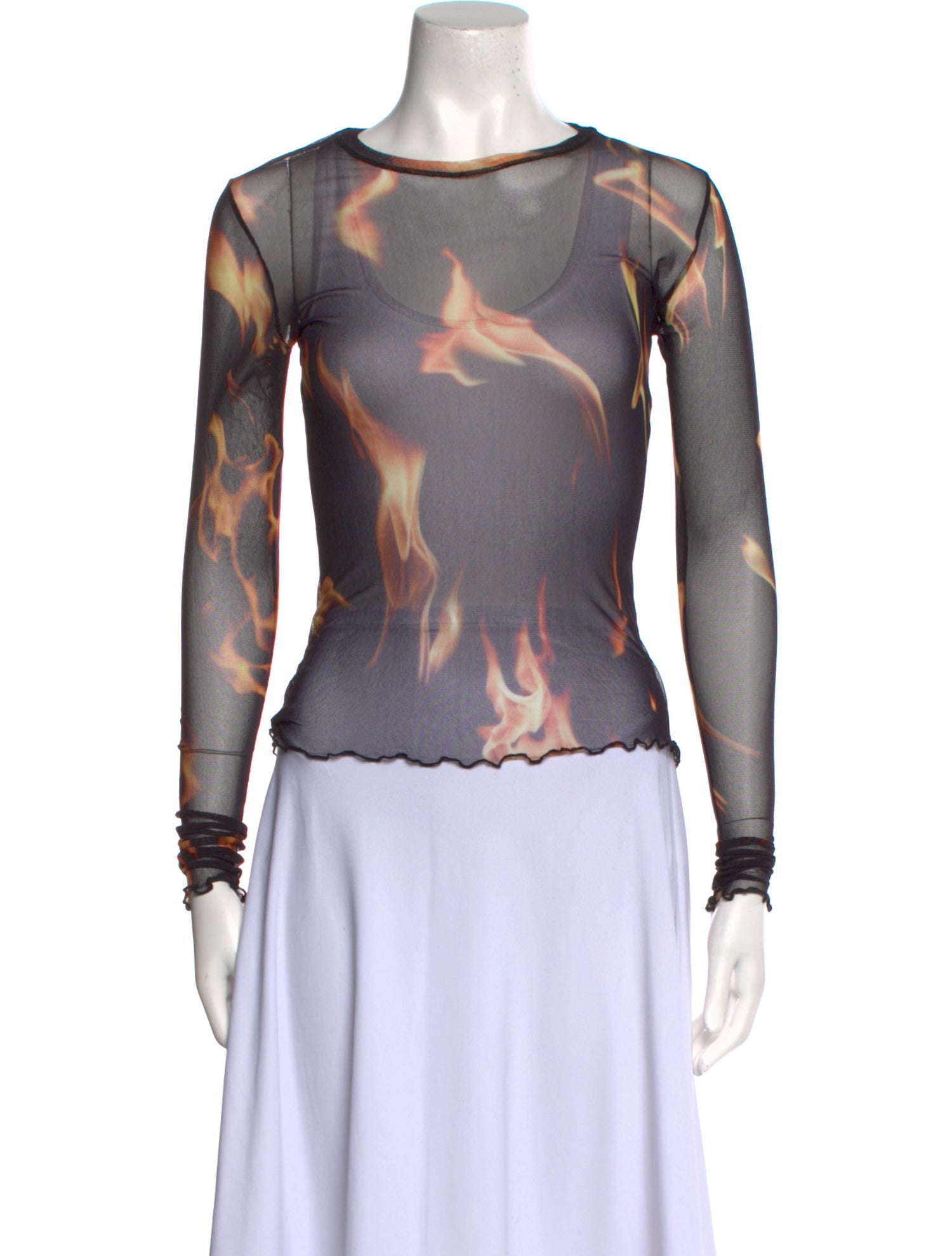 PRISCAVera Printed Bateau Neckline Top