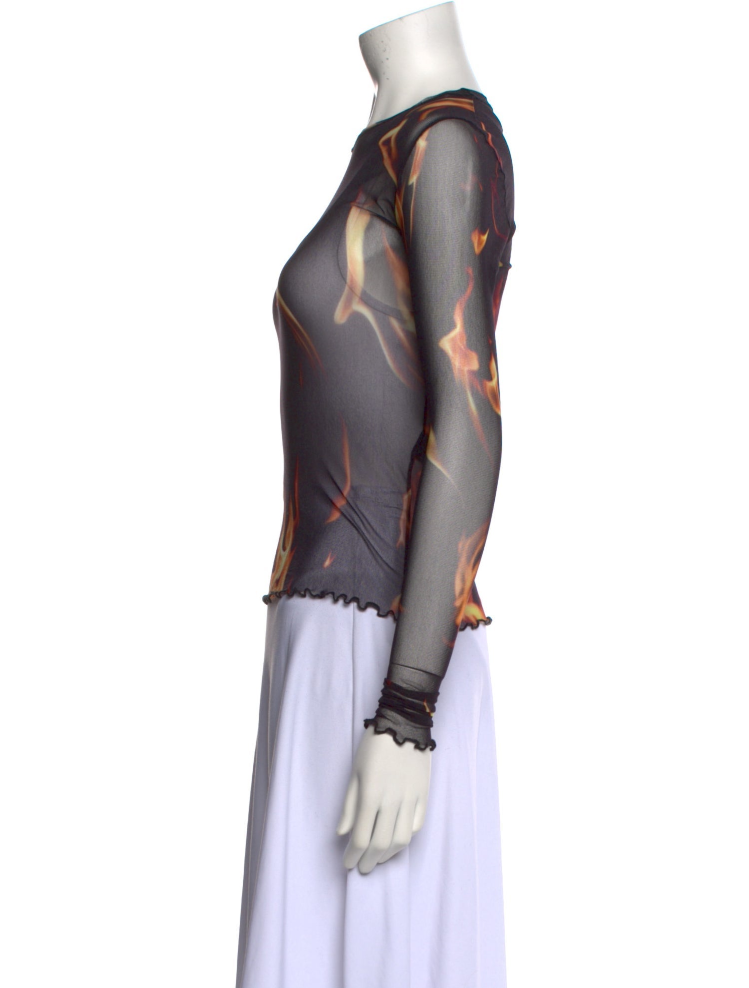 PRISCAVera Printed Bateau Neckline Top