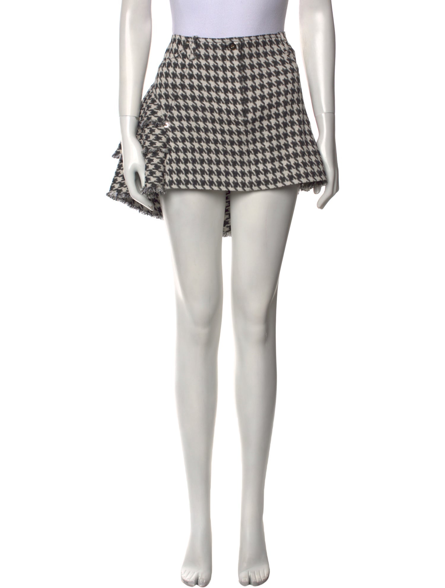 PRISCAVera Houndstooth Print Mini Skirt