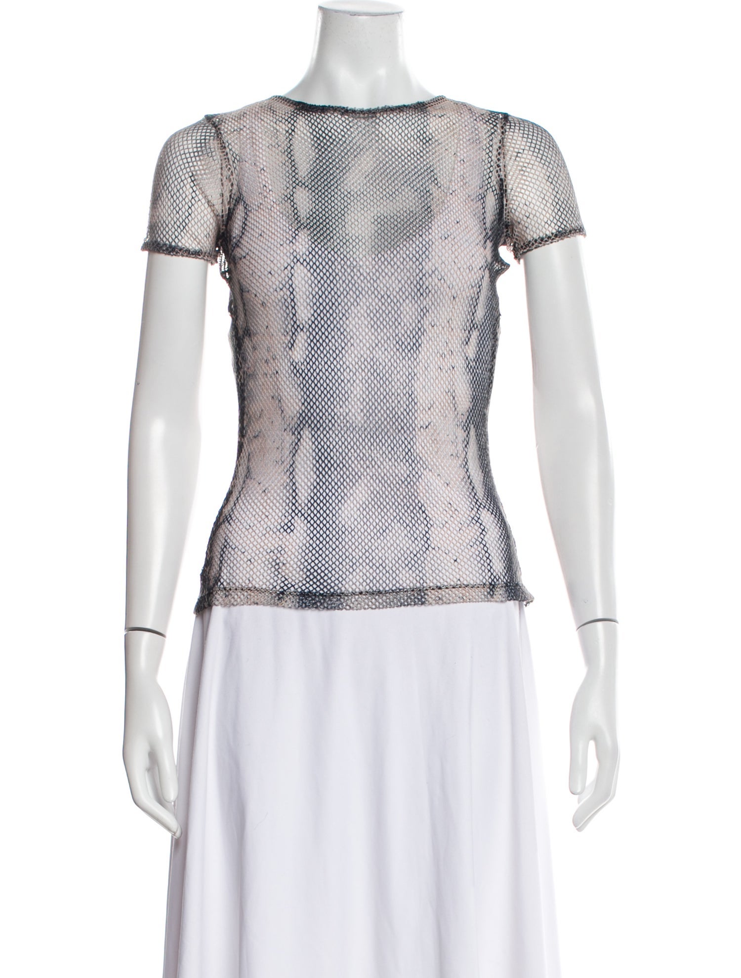 PRISCAVera Printed Scoop Neck Top