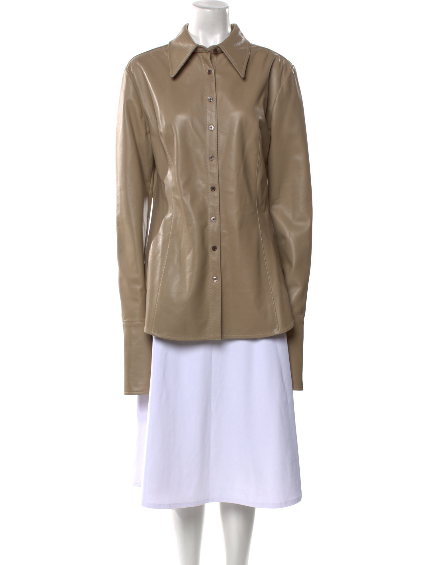 PRISCAVera Leather Long Sleeve Tunic w/ Tags