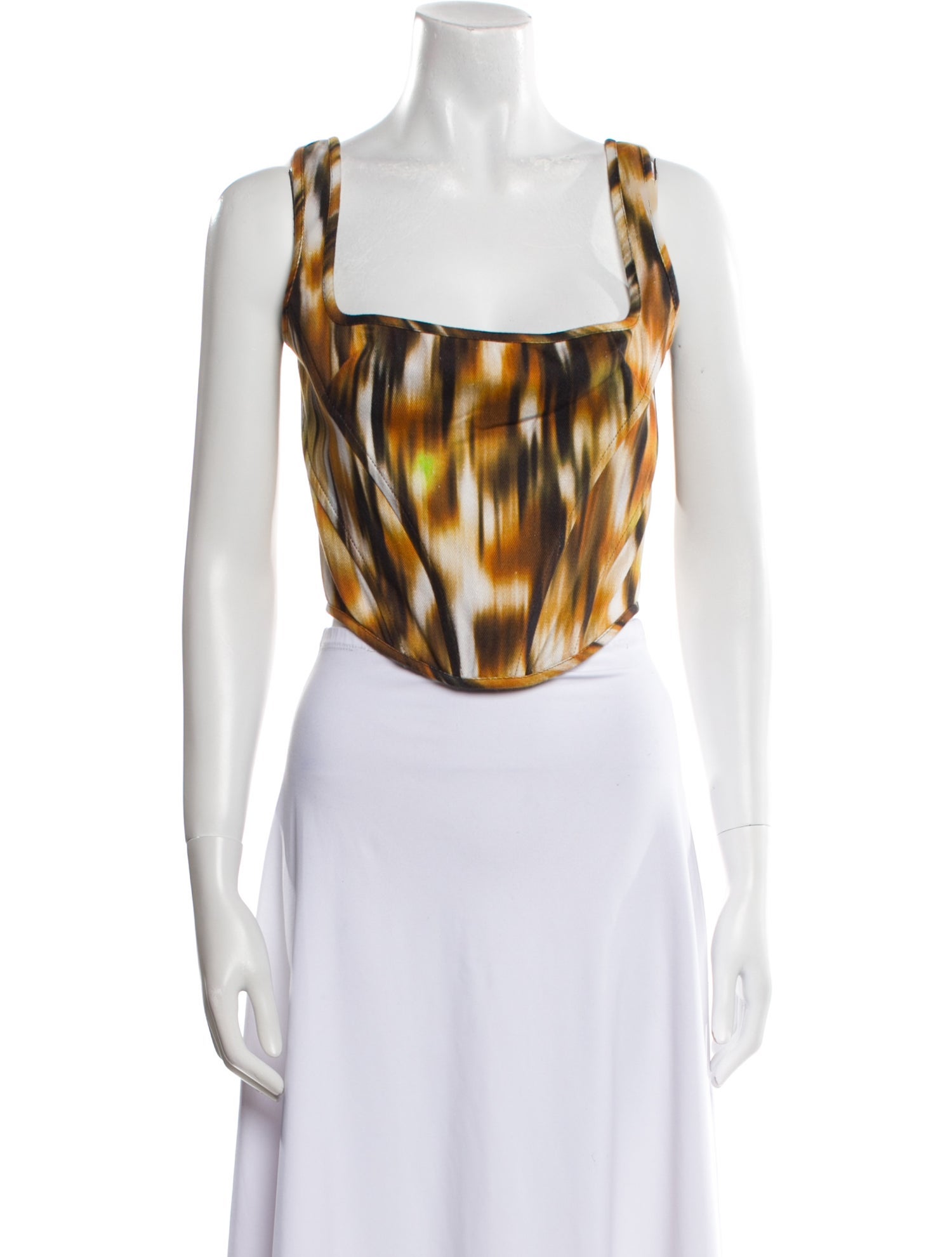 PRISCAVera Tie-Dye Print Square Neckline Crop Top w/ Tags