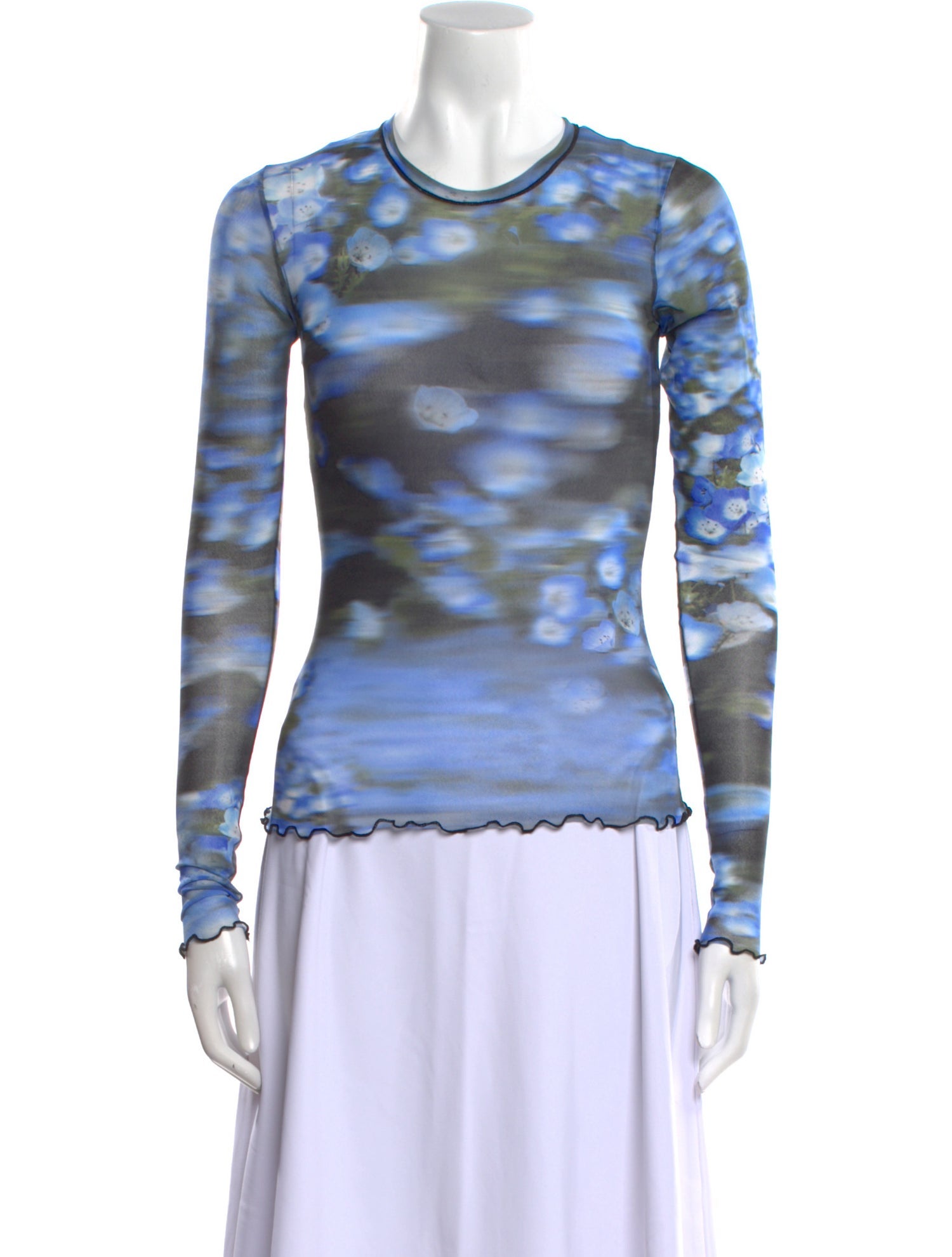 PRISCAVera Printed Crew Neck Top