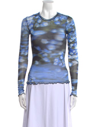 PRISCAVera Printed Crew Neck Top