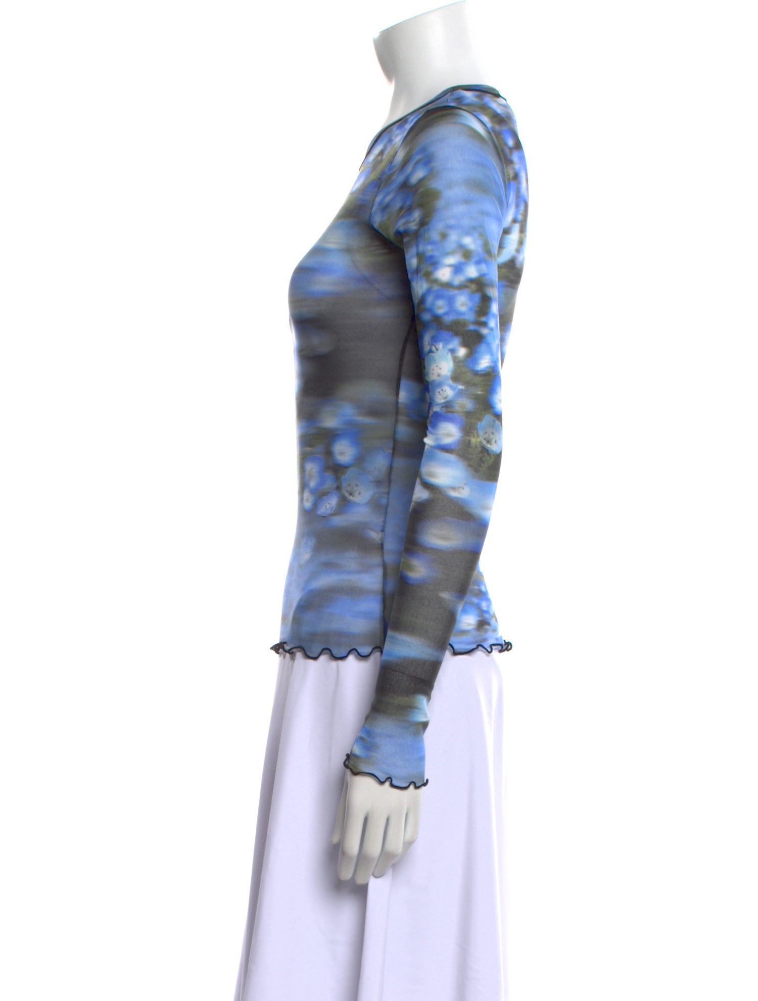 PRISCAVera Printed Crew Neck Top