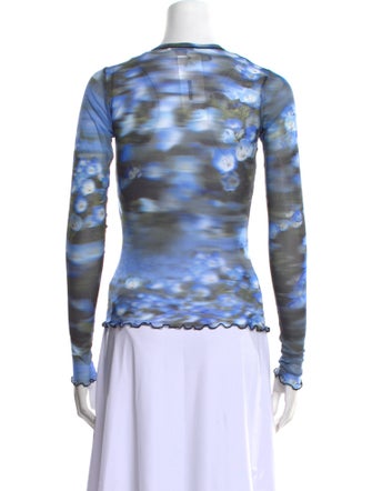 PRISCAVera Printed Crew Neck Top