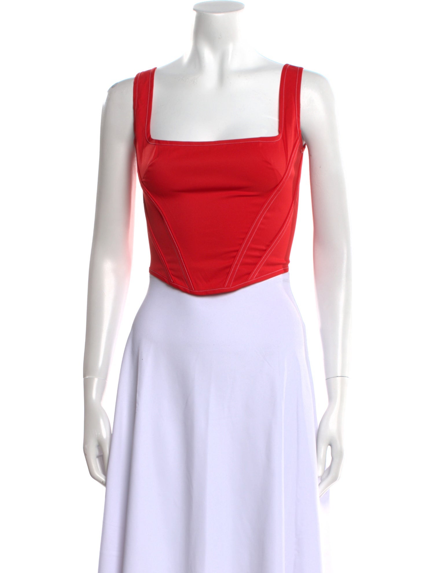PRISCAVera Square Neckline Sleeveless Crop Top