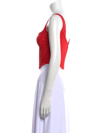 PRISCAVera Square Neckline Sleeveless Crop Top