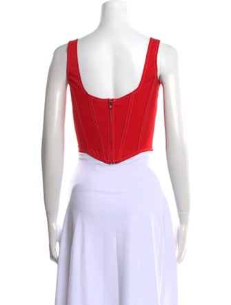 PRISCAVera Square Neckline Sleeveless Crop Top