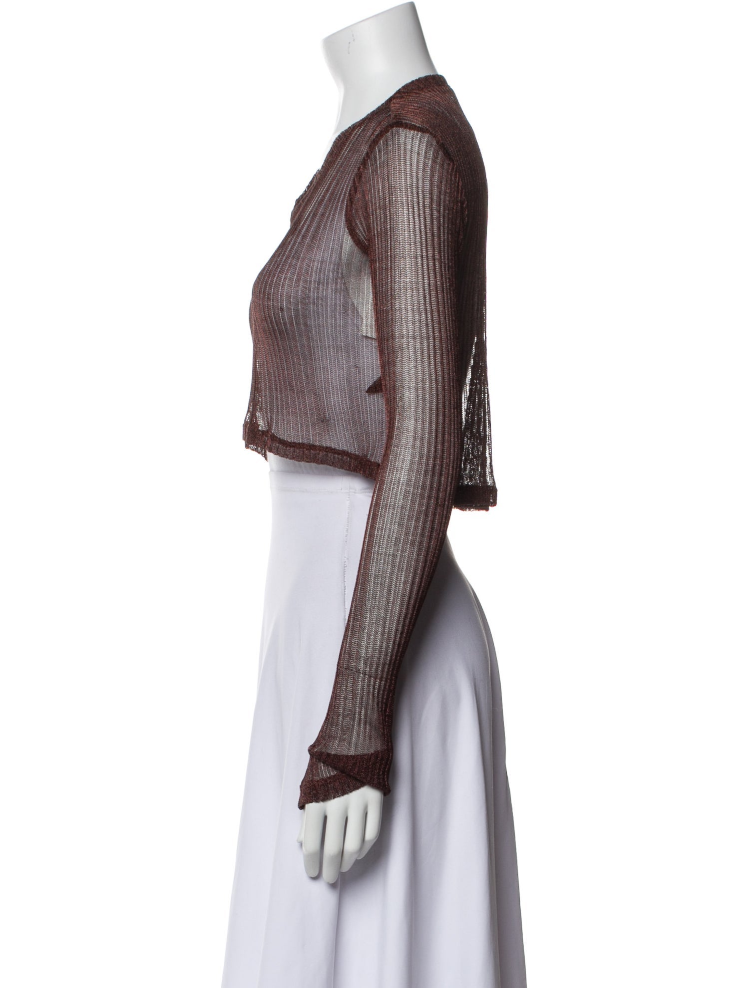 PRISCAVera V-Neck Long Sleeve Crop Top w/ Tags