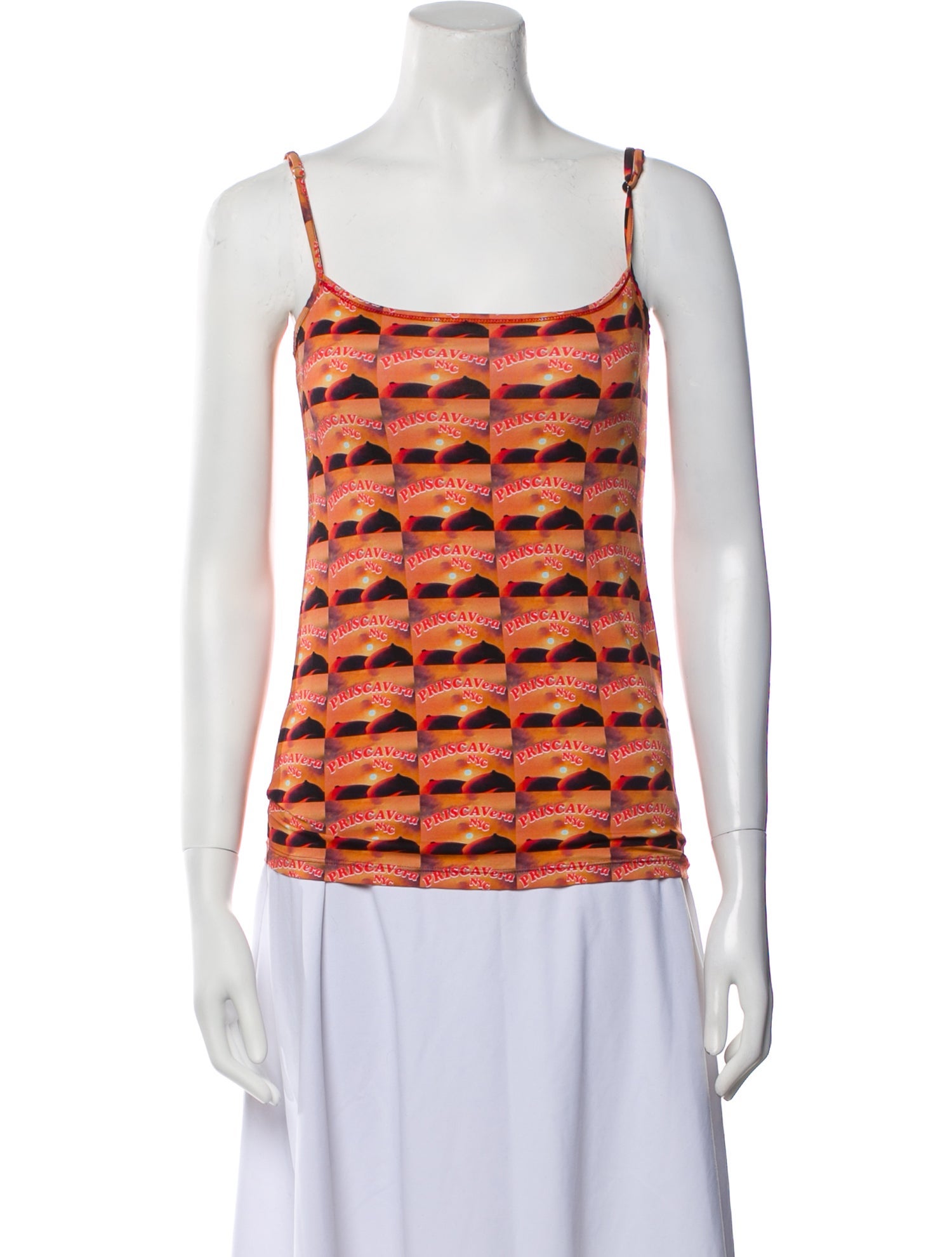 PRISCAVera Printed Square Neckline Top