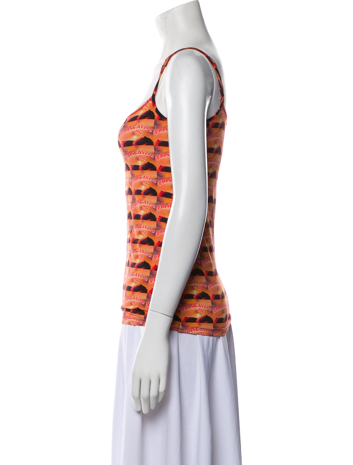 PRISCAVera Printed Square Neckline Top